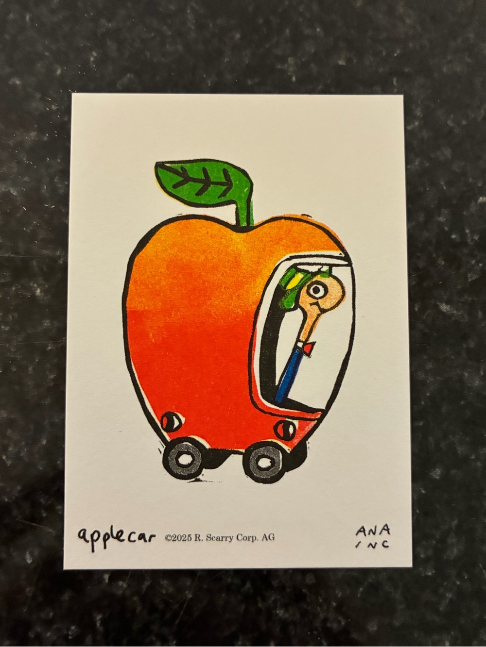 Inciardi Richard Scarry Apple Car Worm Print Ana Inc Vending Machine Art New
